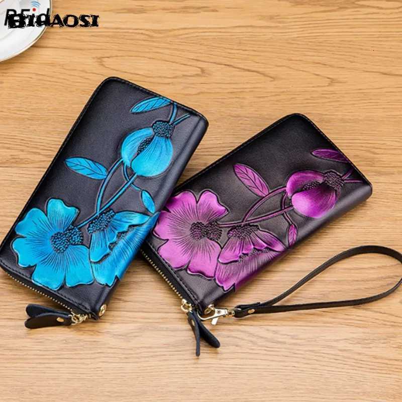 Womens long leather wallet Ladys purse Leather handbag Embossed Wallet shoulder bag fashion bag Cowhide Fashion WalletW251120