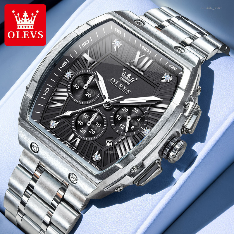 OLEVS Designer Men's Watch Bucket Multi-functional Best-selling Waterproof Steel Band Quartz Men's Gold Luxury Watch Free Delivery And Whole