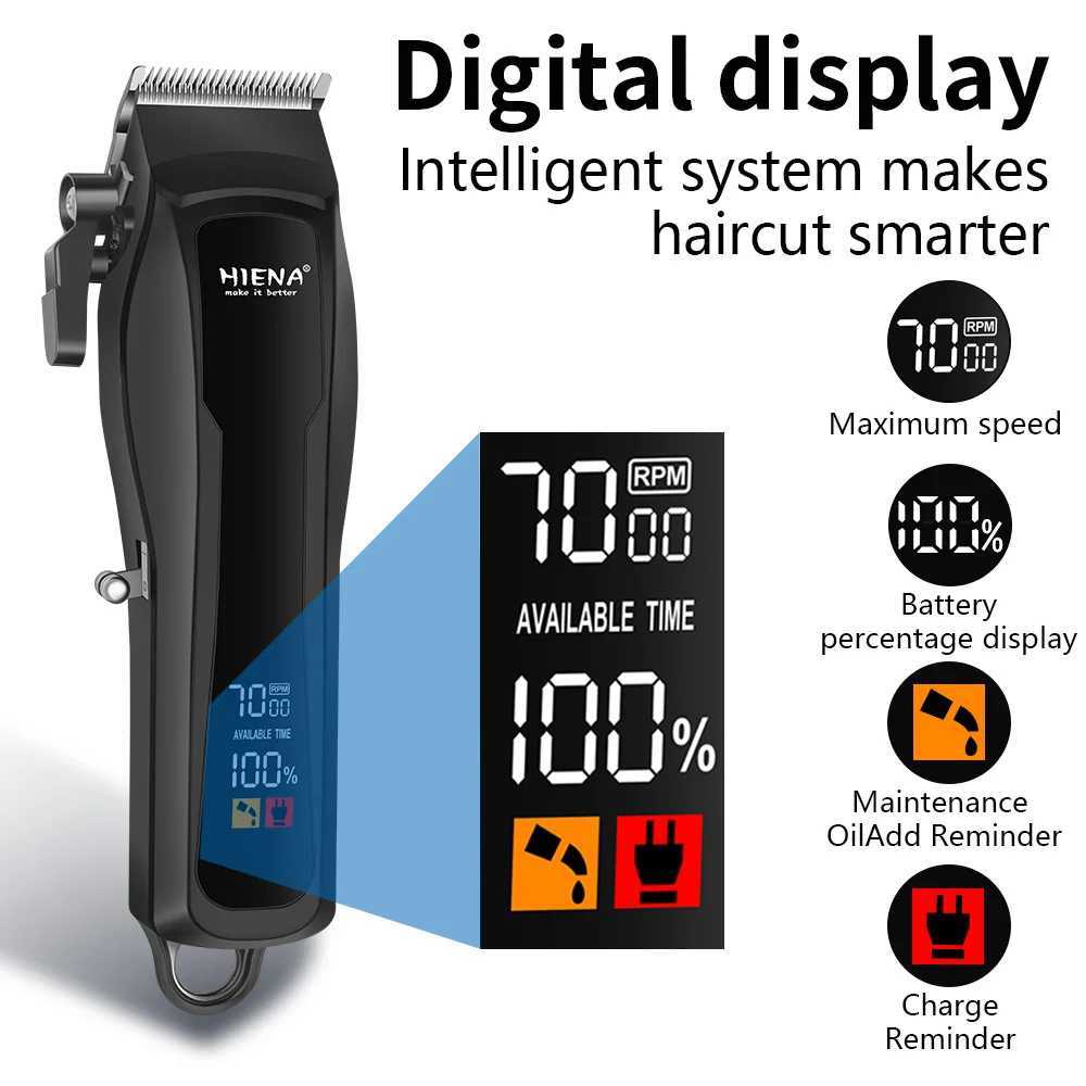hiena hair clipper Barber Blading Hair Cutting Machine Clipper Grooming Cordless Rechargeable Professional Shaver ClippersT251120
