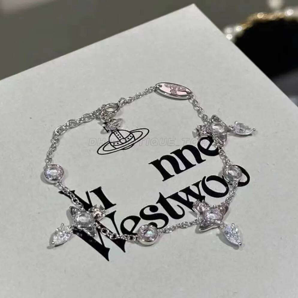 Designer Jewelry vivenne west woodwomens necklaces planet necklaces with box 925 silver 18k gold moissanite Colorful necklace Saturn necklace Royal Party cea