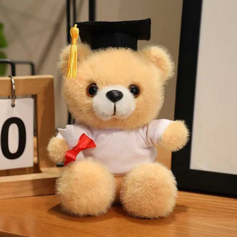 18cm Cute Doctor Cap Bear Doll Clothes Bear Stuffed Animals Plush Toys Boys Girls Students Graduation Gift Home Decoration G251120