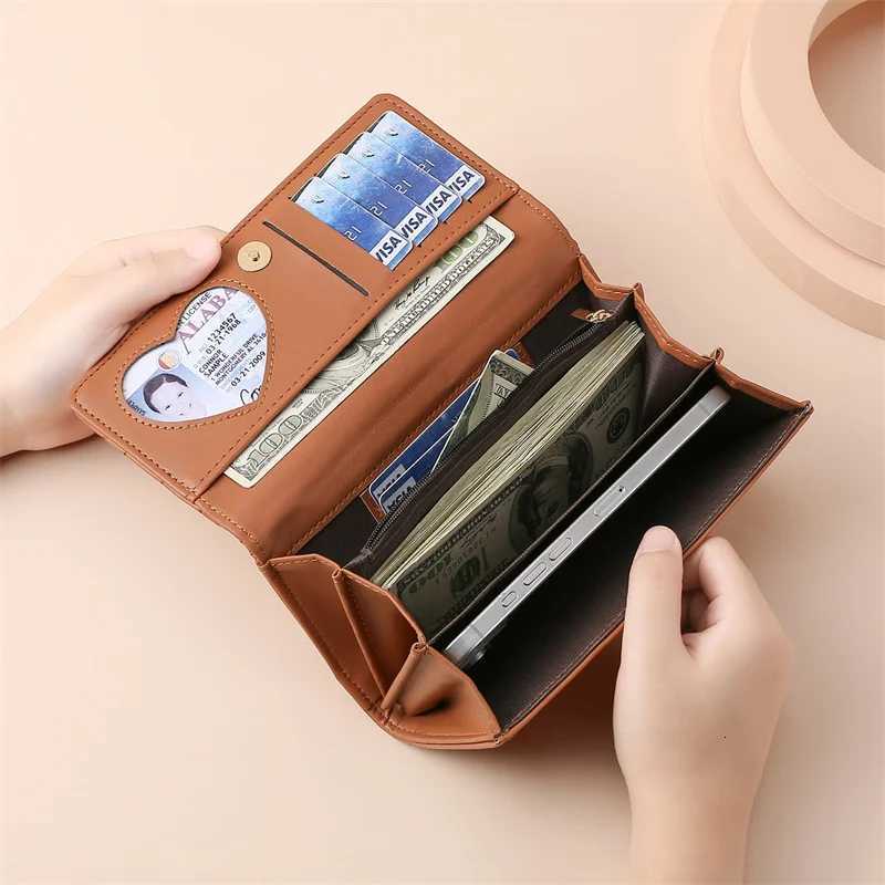 PU Leather Diamond Pattern Three-fold Wallets for Ladies Large Capacity Long Purses Mobile Phone Bags Card HolderW251120