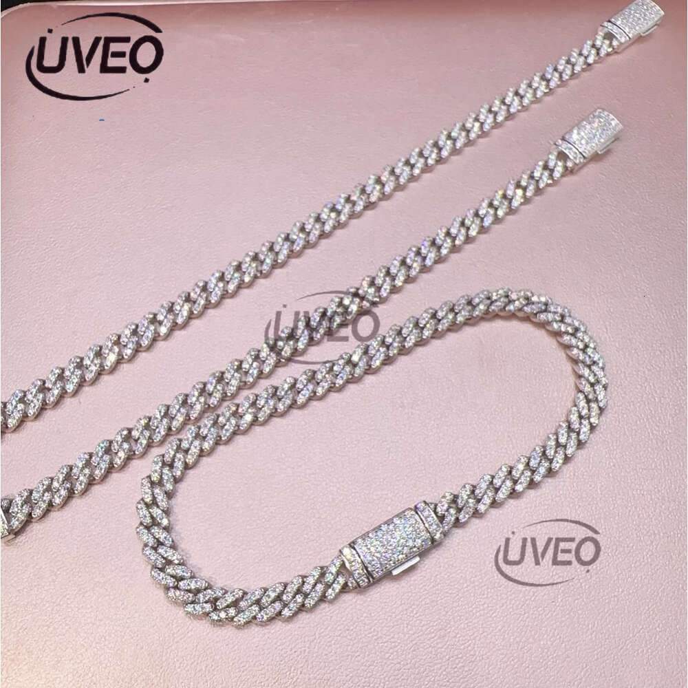 Fashion Hip Pop Jewelry 9mm Width Sier Plated Iced Out Cubic Zirconia Brass Cuban k Chain Bracelet