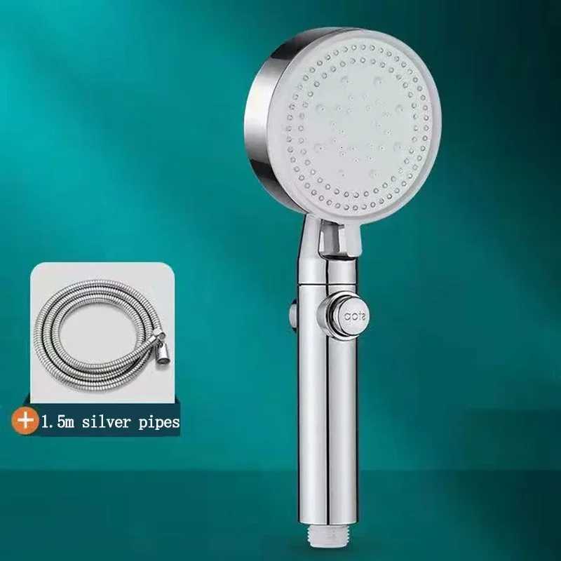 Handheld Shower Head Set Supercharged Third Gear Water Mode One Click Stop Button Wall Mounted for BathroomM251120