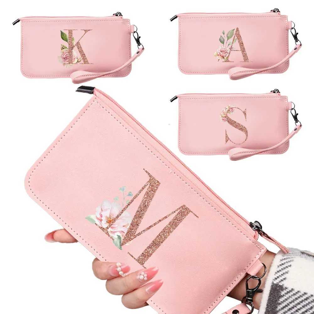 Fashion Zipper Wallets Womens Purses Handbags Leather Billfold Wallet Anti Thief Rfid Minimalist Wallet Rose Gold PatternW251120
