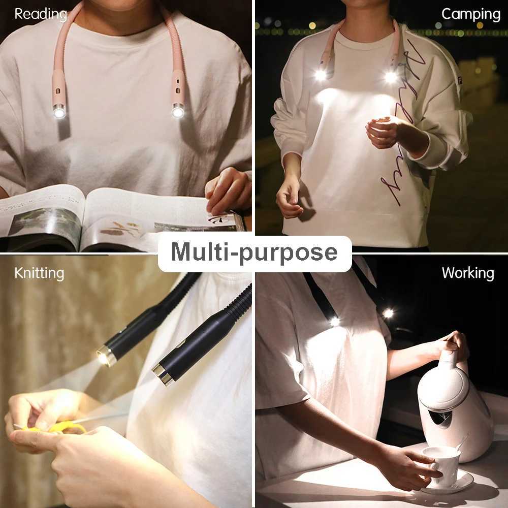 Neck Reading LightBook Light Long Lasting Rechargeable Lamp Perfect Book Light for Reading in Bed Knitting Camping M251120