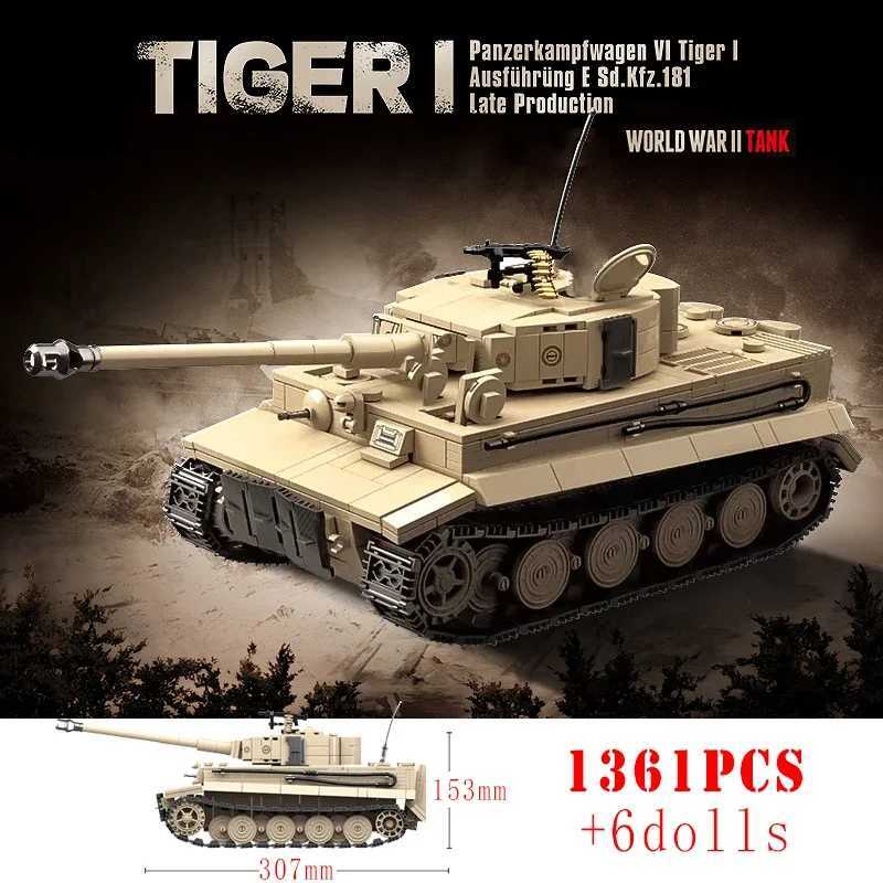 Military WW2 Tiger I Heavy Tank Building Blocks KV-2 Panther Tanks Army Weapons Soldiers Bricks Kids Toys Children Birthday Gift W251120