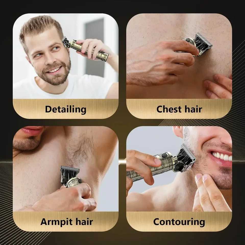 Professional Mens Electric Hair Clipper with LCD Display USB Rechargeable for Faded Haircuts Barber-Grade TrimmerT251120