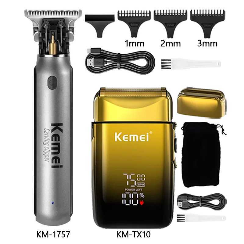 Kemei Hair Clipper Km-2299 Km-1757 Km-TX10 Hair Trimmer Machine Local Cooling Professional Haircut Machine 0 mm Clippers SetT251120