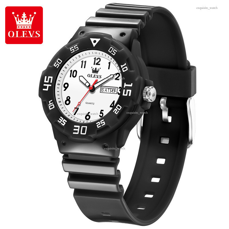 OLEVS Designer Men's Silicone Strap Digital Dial Youth Watch Quartz Waterproof Middle School Student Watch Luxury Watch Free Delivery Wholesale