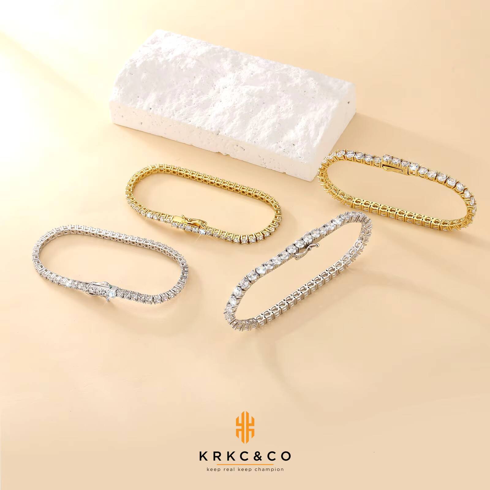 3mm 4mm Tennis Chain 925 Sterling Silver Cubic Zirconia Jewelry 14K Gold Plated 5A CZ Iced Out Diamond Bracelet for Women Men