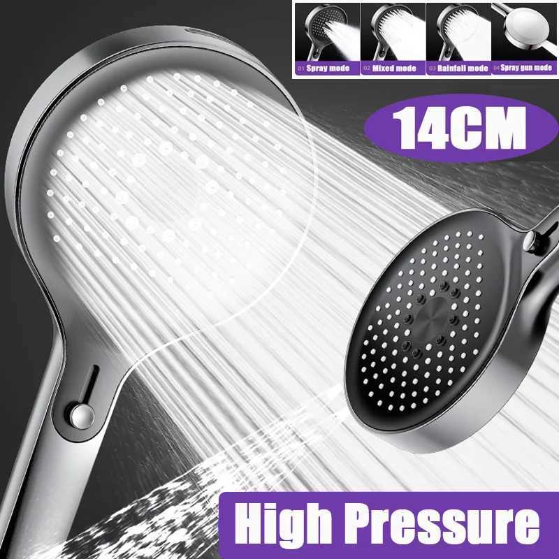 14CM Big Panel Large Flow Pressurized Shower Head 4 Modes Adjustable Sprayer High-pressure Water-saving Bathroom Handheld ShowerM251120
