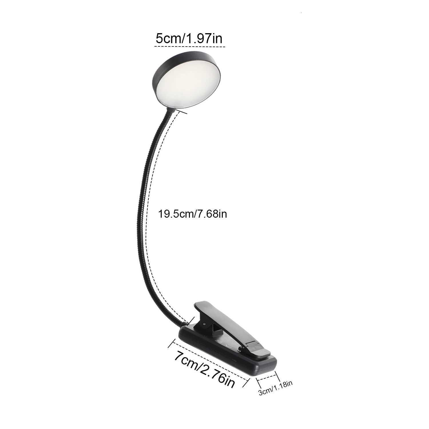 Black 1/2/4pcs Circular book holder lamp 31 lamps USB charging version reading lamp with 3 color temperatures variable dimming M251120