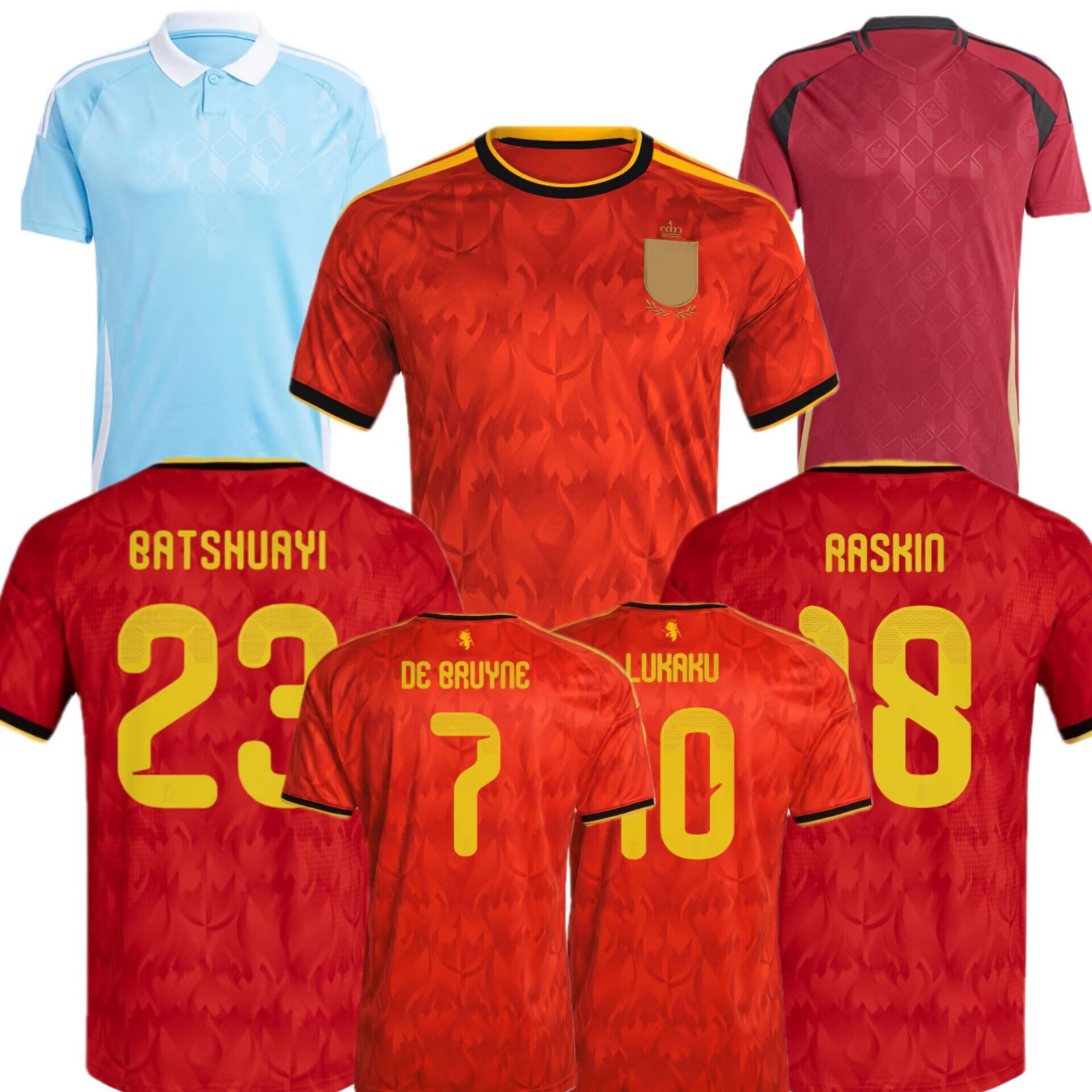 Belgium football jersey 2024 2025 2026 DOKU DE BRUYNE ONANA CASTAGNE BAKAYOKO LUKAKU OPENDA TIELEMANS TROSSARD CARRASCO national men soccer kits