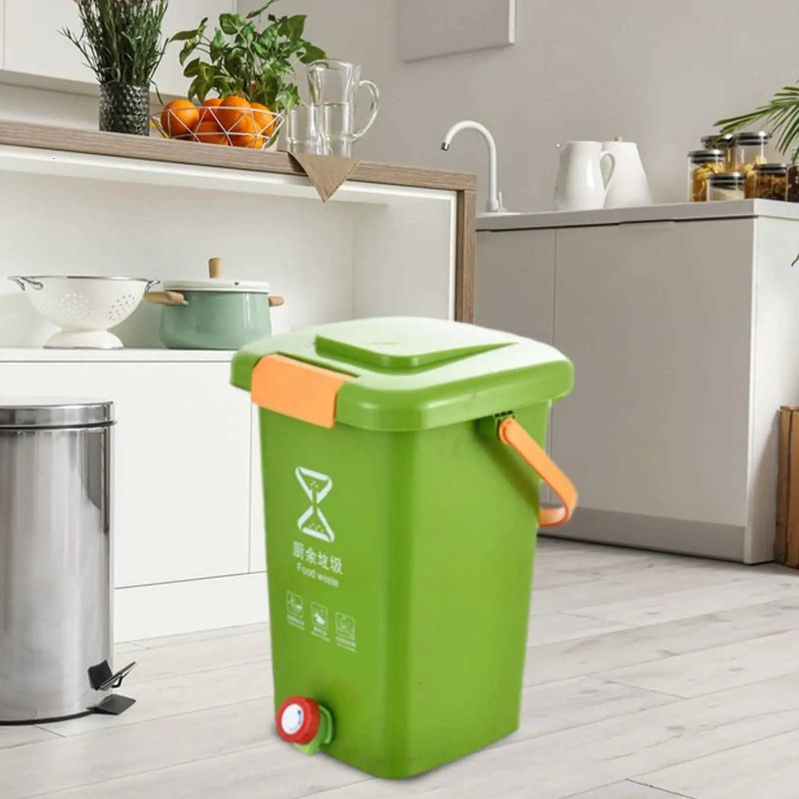 Kitchen Compost Bucket Waste Bin Wide Diameter Thickened Stylish Garbage Can Counter Compost Bin for Kitchen Countertop Home C251120