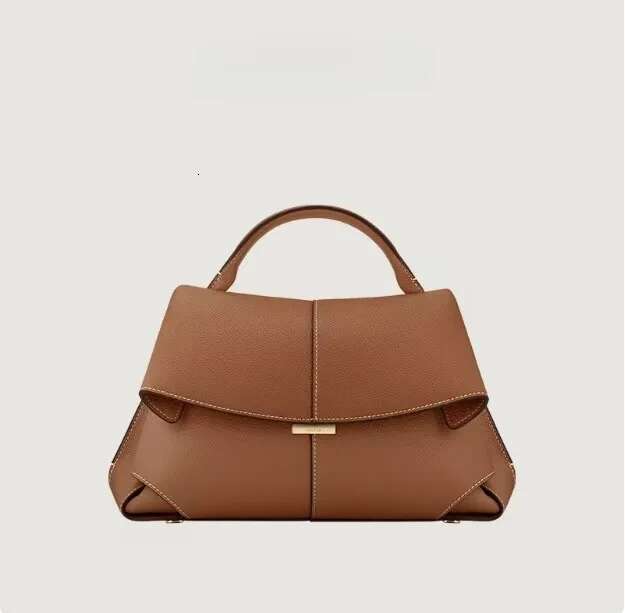 Leather Smile With Pleated Design, Single Shoulder Large Capacity Commuter Crossbody Bag