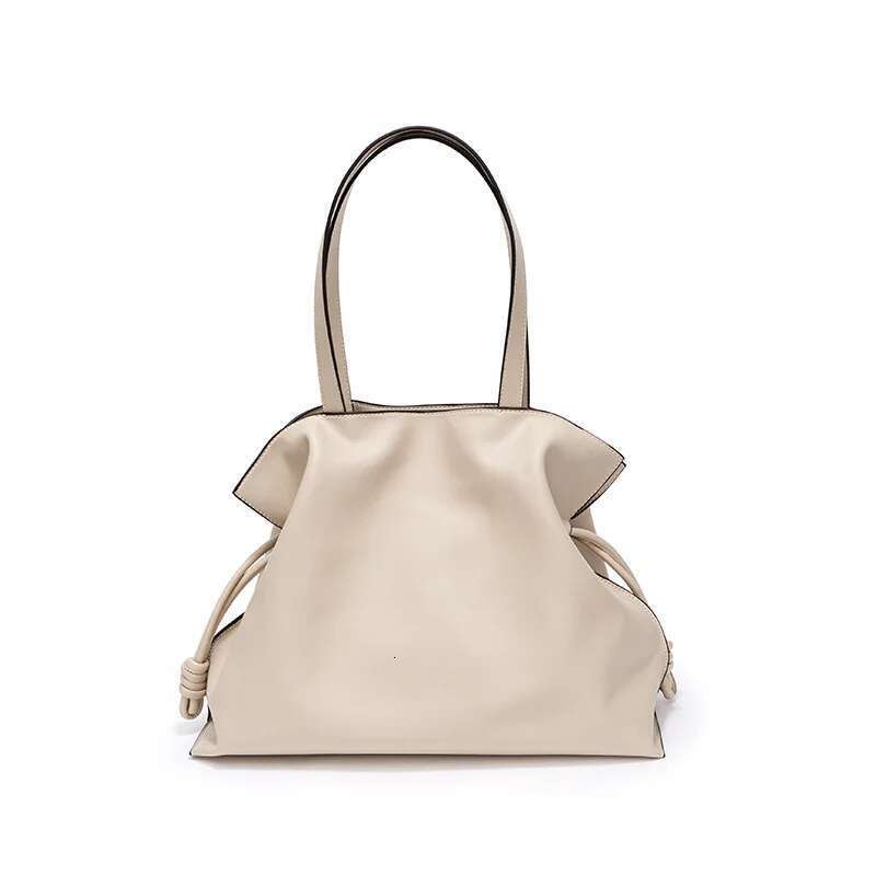 Women's Fashion Drawstring Tote Genine Leather Ladies New Minimalist Large Pleated Bag Shoulder Handbag Designer bag