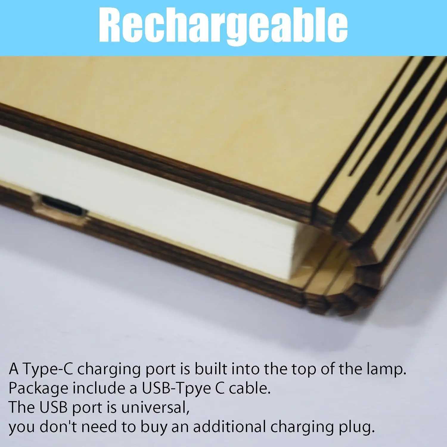 TINGEN 7 Colors Folding Book Lamp without BLE Portable Light Rechargeable LED Paper Lantern with USB Charge Cable M251120