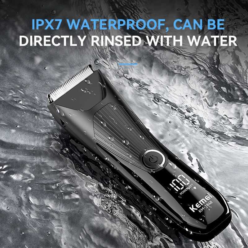 Kemei multi-function body hair trimmer private sideburns hair clipper LCD screen USB charging base KM-1848T251120
