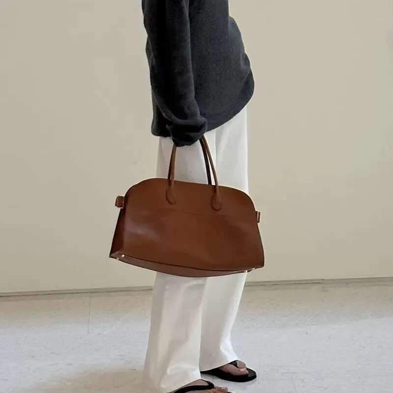 High Quality Messenger Tote Designer Cowhide Margaux Horizontal Handbag Soft Genuine Leather Large Capacity Shoulder Bag