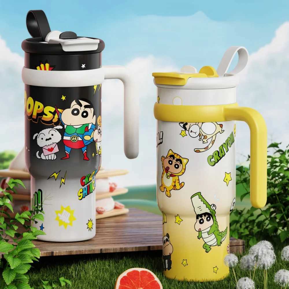 Anime Crayon Shin-Chan Stainless Steel Thermal Mug Adorable 900Ml Large Capacity Cartoon Insulated Cup Girls Gifts Water Bottle L251121T49I W260226