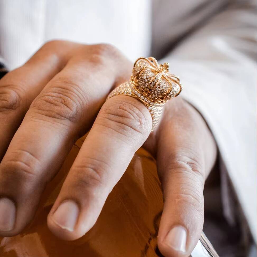 Wholesale 14kt Moissanite Hip Hop Ring Collection Custom Wedding Engagement Party Diamond Ring VVS Clarity