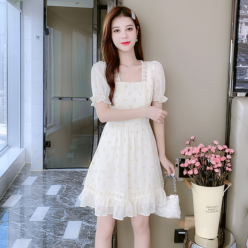 D6180 High quality dress 2025 summer new style women's French style small fresh slim fit