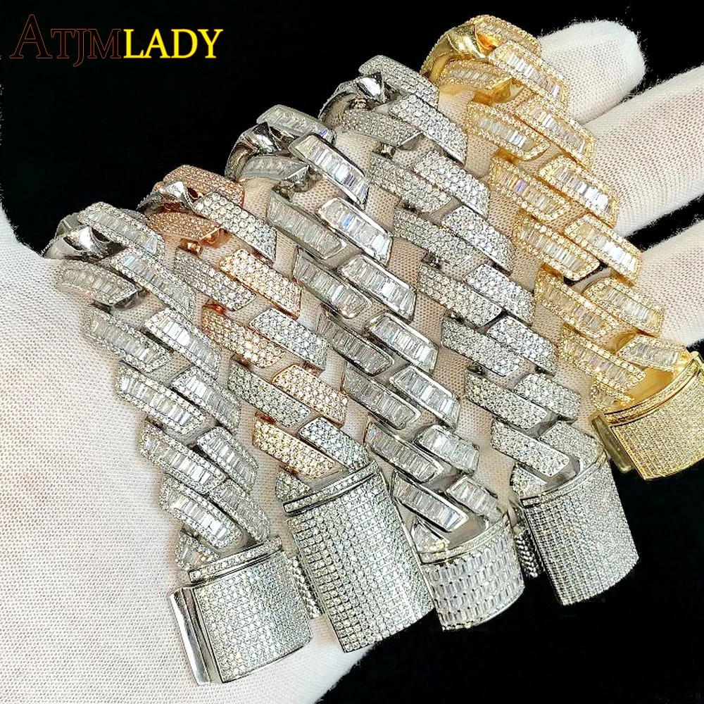 Wholesale Iced Out Sparking Fashion CZ Prong Miami Cuban Bracelet Micro Paved 5A Cubic Zircon Bling Men Hip Hop Jewelry 250415