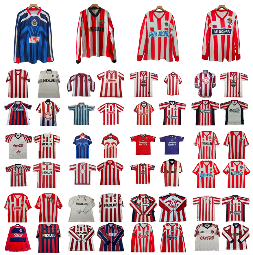 Retro Chivas soccer jerseys 1995 1996 1997 1998 1999 2000 2005 2006 2007 Guadalajara Vintage football shirts T long sleeve uniform 86 88 94 95 96 97 98 99 00 01 02 03 06 year