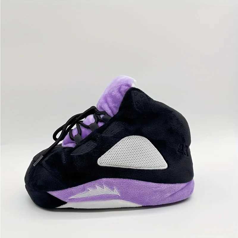 little kids age 1-4 basketball trainer slippers winter warm funny slides indoor slippersW251121