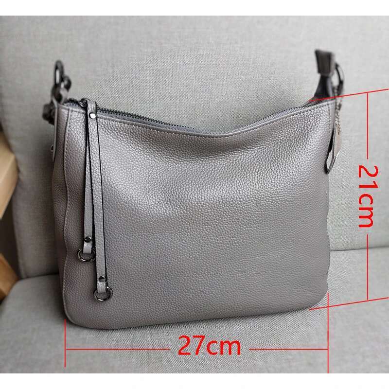 Real Cow Female Crossbody HOBO Bag Women S Genuine Leather Shoulder Natural Cowhide Messenger A Bag