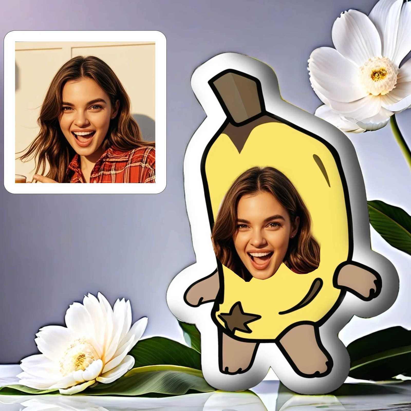 Custom Banana Portrait Cushion DIY Double-Sided Printed Cushion Cover Quirky and Fun Gift C251121