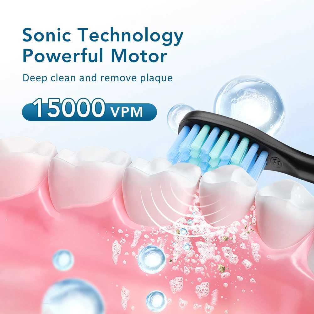 Sonic Electric Toothbrush with 4 Soft Heads USB Rechargeable Smart Whitening Tooth Brush Adult Cleaning Teeth Brush Waterproof C251121