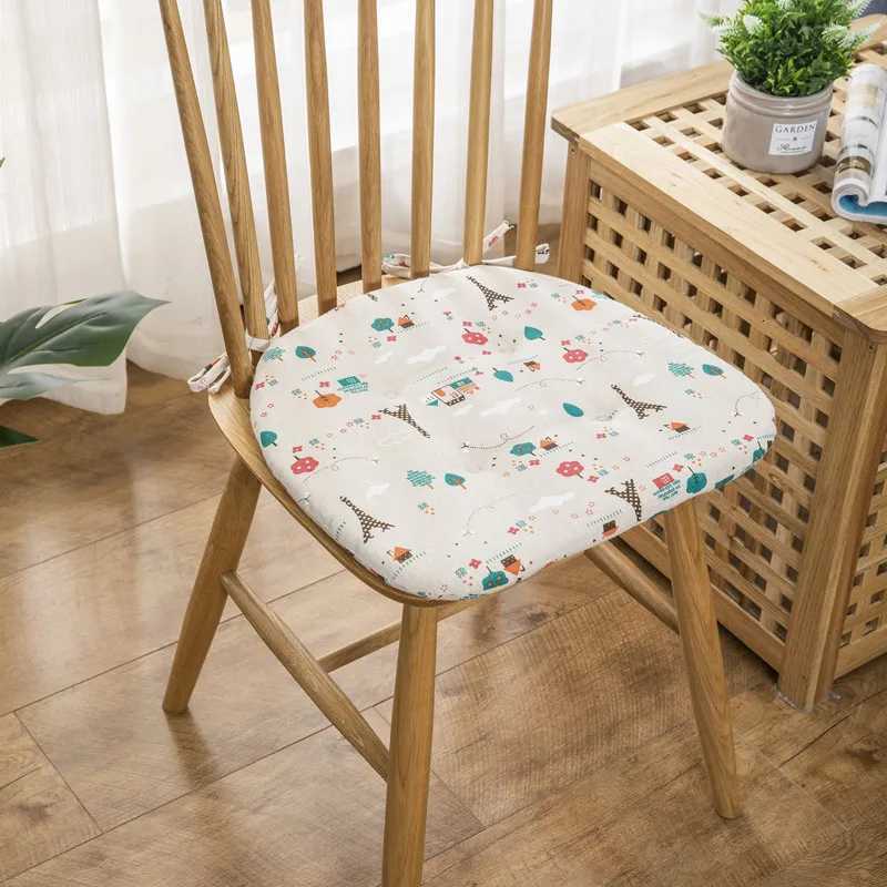 9 Patterns Chair Cushion Cotton Cloth Seat Pad Thickened Sponge Non-slip Printed Cartoon Home Decoration Northern Europe Cushion C251121