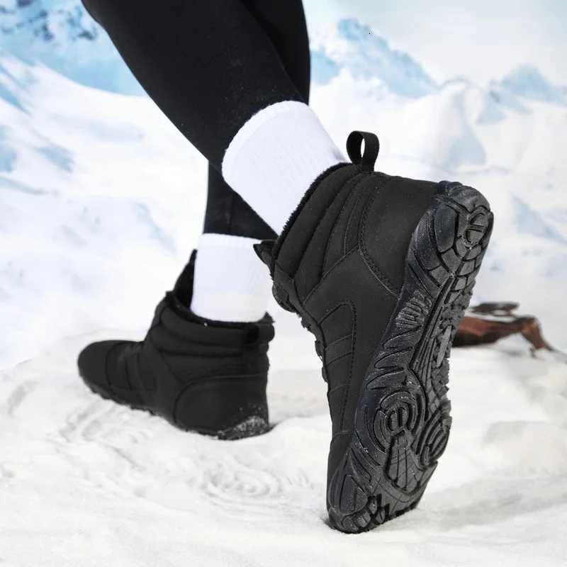 New Parent-child Winter Boots Men and Women Snow BareFoot Outdoor Non-slip Warm Fur Casual Boys/girls Sneakers Kids Ankle BootsW251121