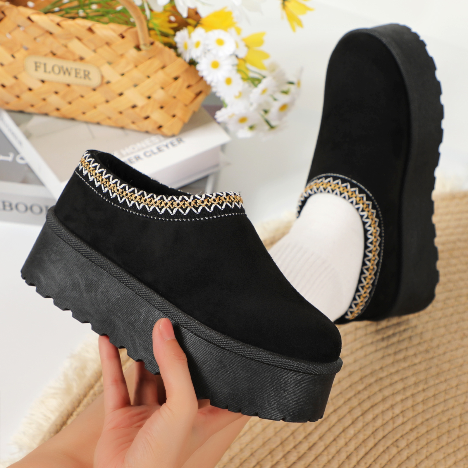 Lurnyet slipper snow boots men women slippers platform Boot slide mustard seed ultra mini slipper chestnut suede shoes womens winter ankle booties BON