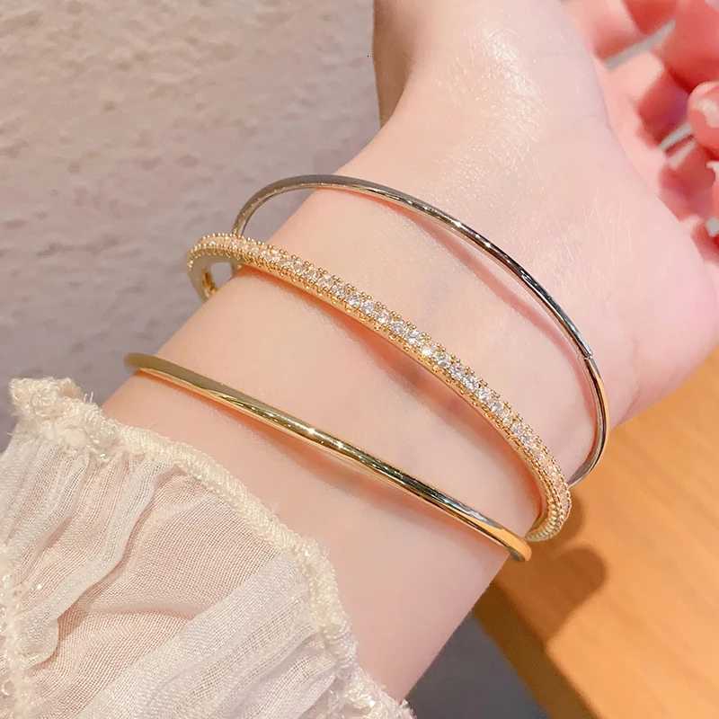 Trendy fashion 18 k gold plated brass jewelry skeleton court style THREE PCS SET bangle bracelet for womanW251121