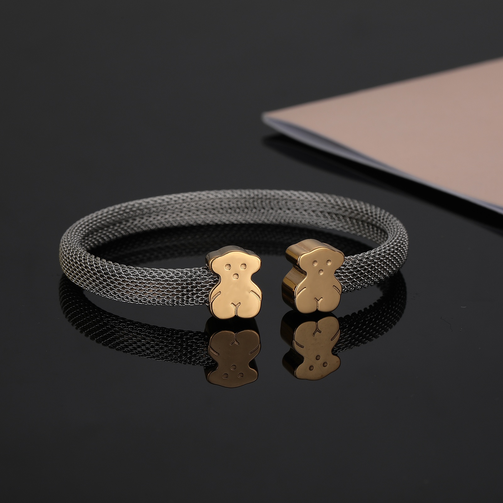 Heart Shape Bangle Womens Stainless Steel Open Bangle with Animal Charm Silver Gold Perfect Gift Z250910