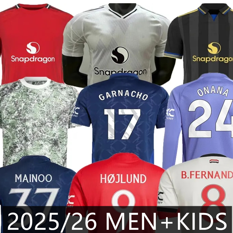 25 26 united manchesteer HOJLUND soccer jerseys MARTINEZ RASHFORD MAINOO CASEMIRO MALACIA 2025 2026 football shirt McTOMINAY MARTIAL B. FERNANDES men kids kit