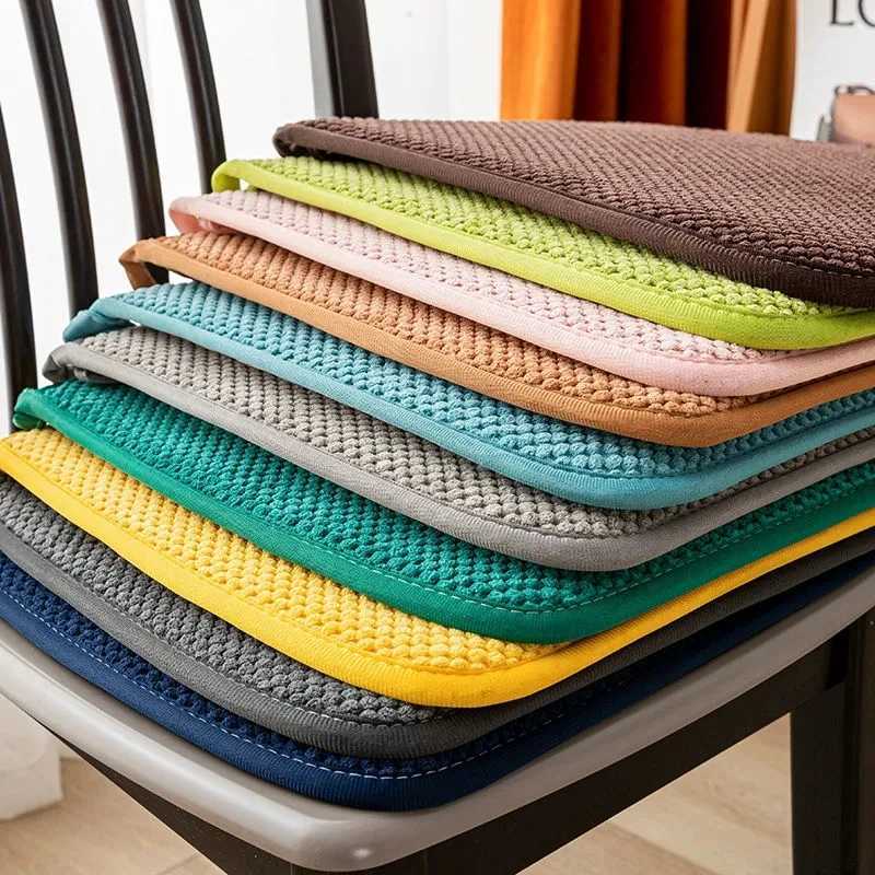 Small Fresh Style Corduroy Dining Chair Cushion Horseshoe-shaped Office Sedentary Stool Pad Thicken Anti-slip Sponge Chair Mat C251121