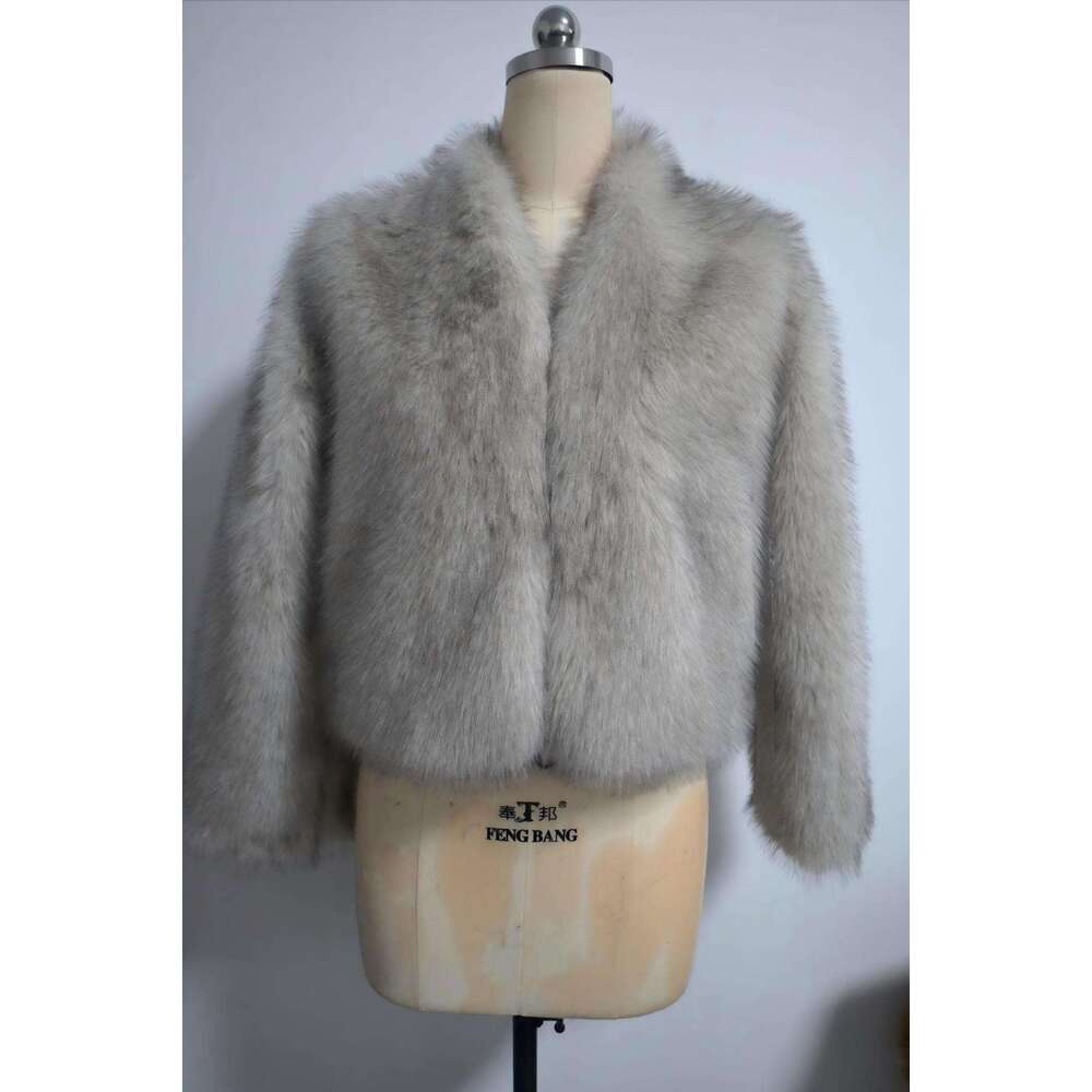 American Style Short European and VNeck Faux Fashion Fox Fur Coat Fluffy Plush Women's Clothing