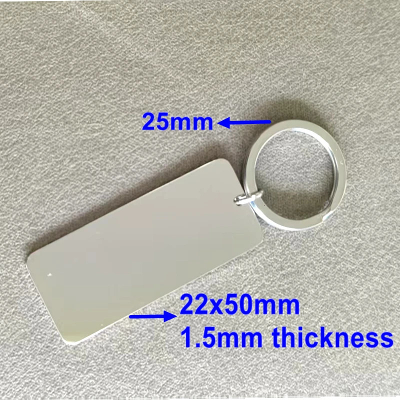 10Pcs Mirror Polished 304 Stainless Steel Rectangle Blank Keychain For DIY Keychains Jewelry Marking 4 Colors Wholesale 251121