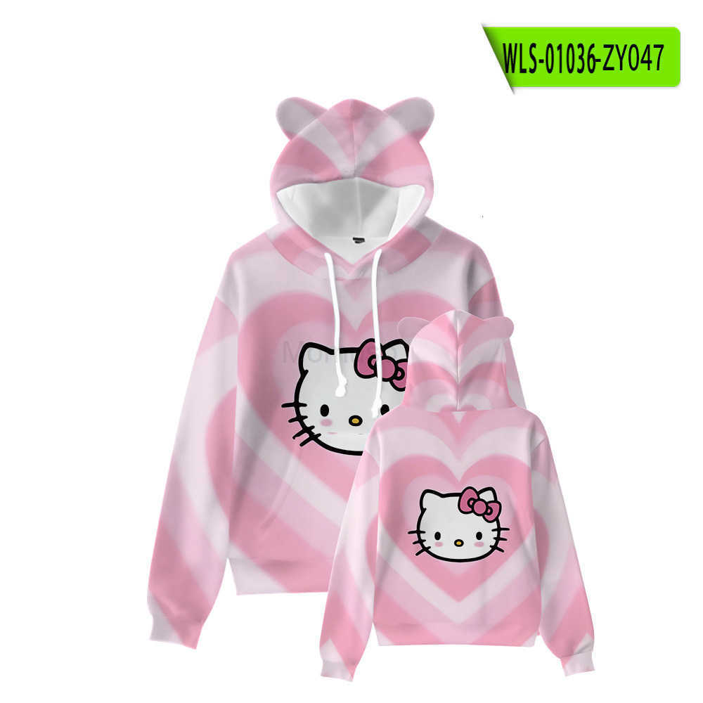 Sanrio 3D New Cat Ear Hooded Sweatshirt Hello Kitty Cinnamoroll Kuromi H251121