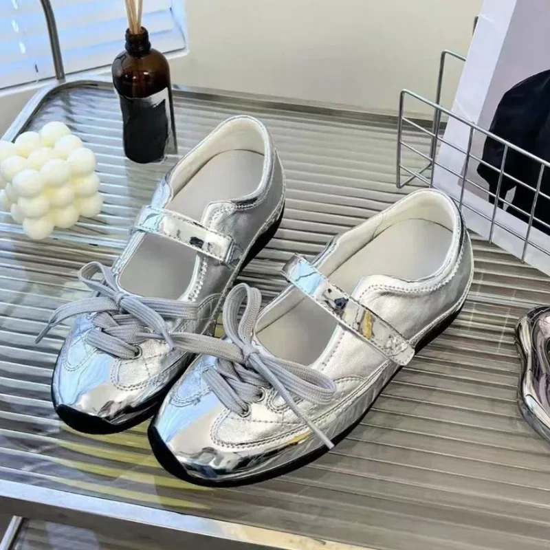 Spring and Summer Inner Heightening Ballet Shoes Womens Flat Casual Sports Single Mary Jane 251121