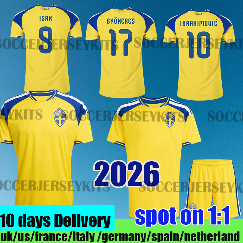 2026 2027 SWEDEN soccer Jerseys 26 27 Gyokeres ISAK Elanga Bergvall Larsson Nygren uniform Home Away kidFootball Shirt
