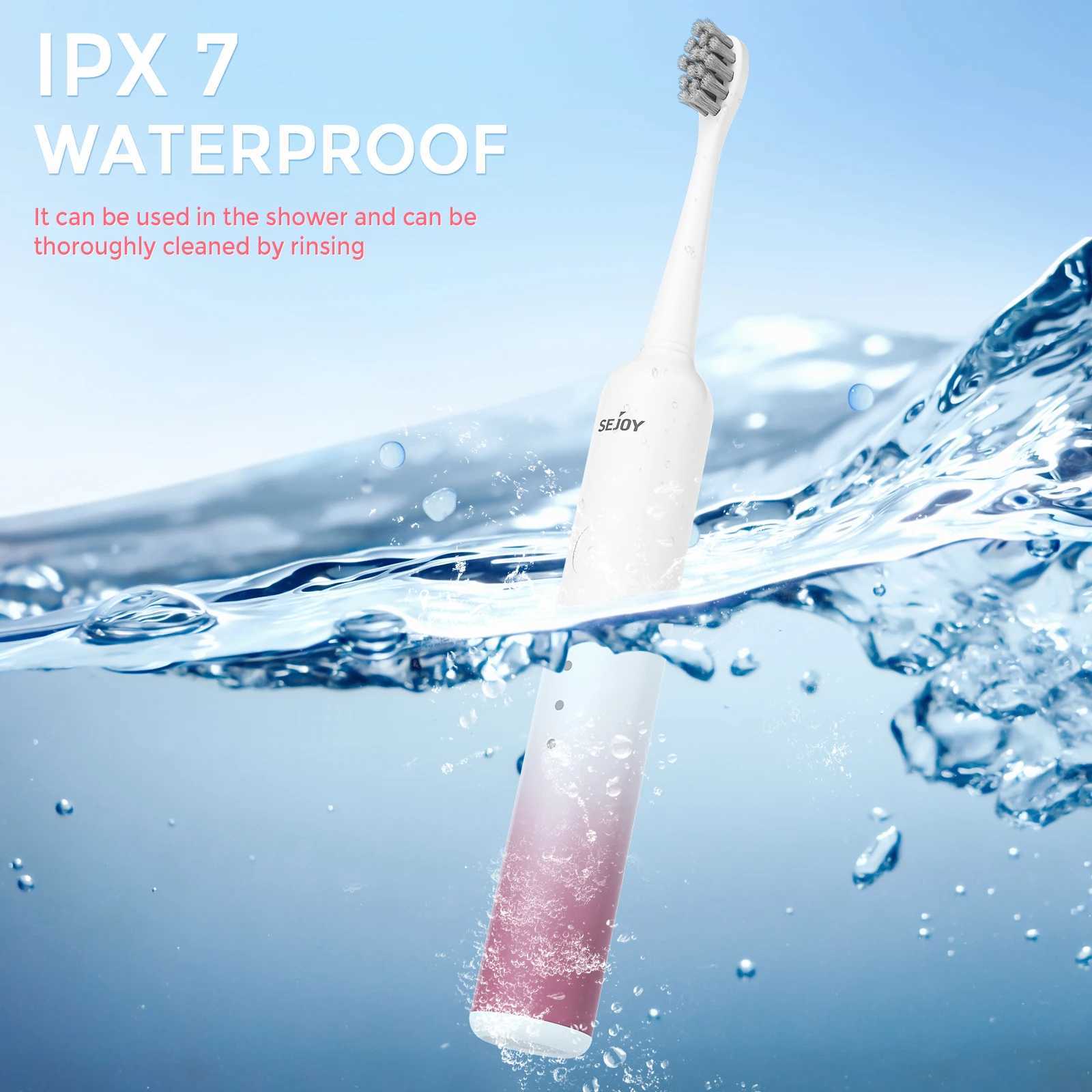 Sejoy 8001Electric Sonic Toothbrush Rechargeable with 8 Replacement Heads 5 Modes Electronic Tooth Brushes C251121