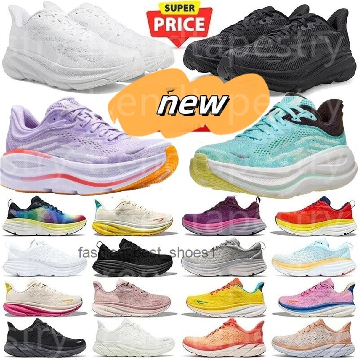 Free Shipping Hokawomen Hokamen Clifton 10 Bondi 9 8 new running shoes for men women hokawomen shoes Kawana harbor black white elevon breathable