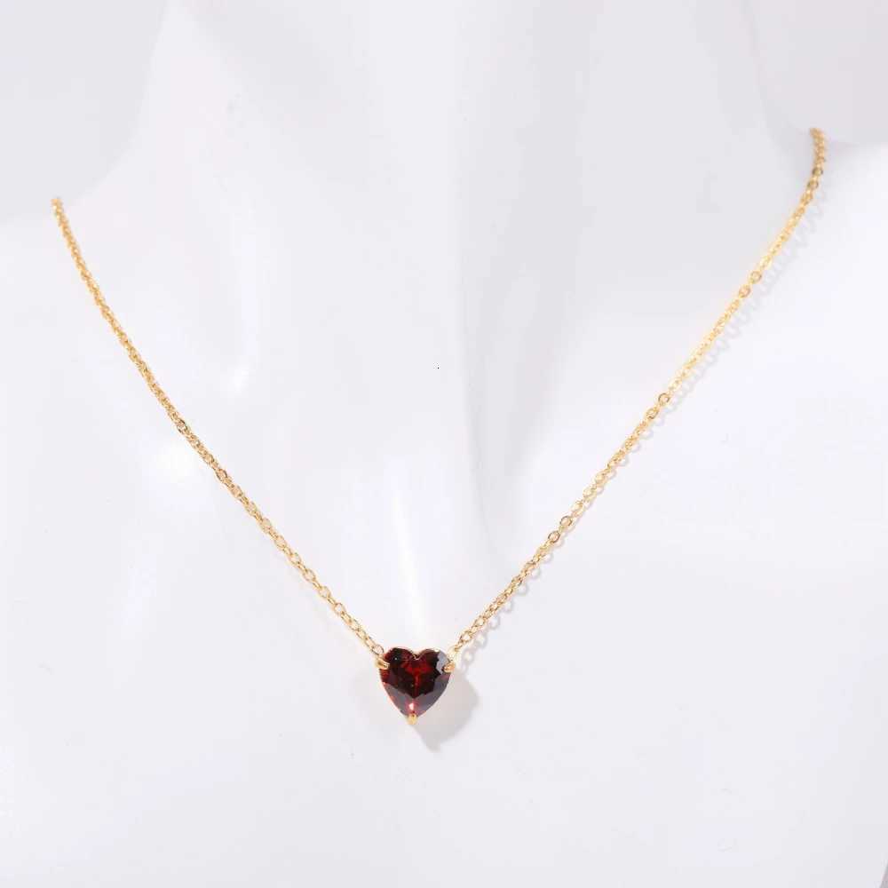 Necklaces for women ins style December Birth Stone Necklace Love Month Stone Stainless Steel JewelryXJ251121