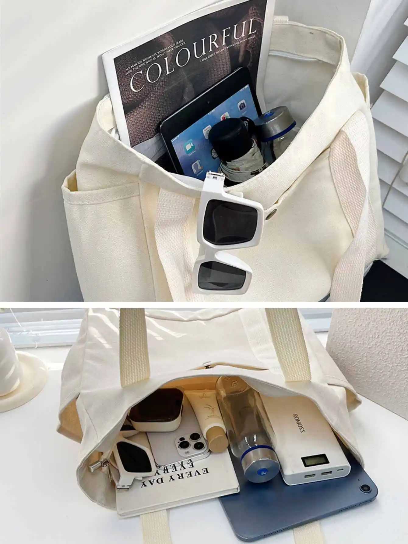 Large Capacity Canvas Tote Bags for Work Commuting Carrying Bag College Style Student Outfit Book Shoulder Bag Shopping BagT251121