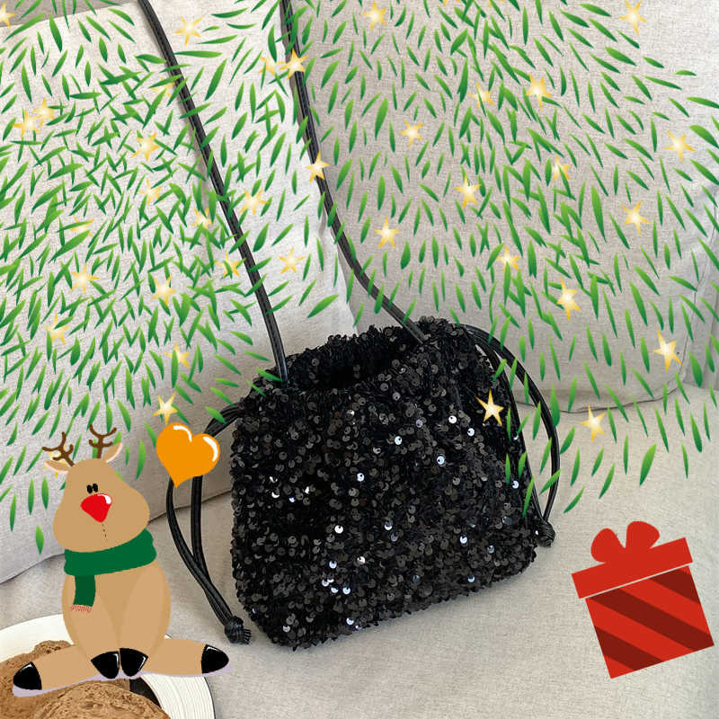 Christmas luxury bag fashionable European and American style colorful sequin bag designer bag women's beautiful and elegant hand-held bucket bag